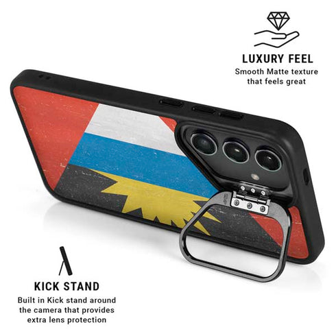 Antigua and Barbuda Flag Distressed Galaxy S24 Kickstand Case